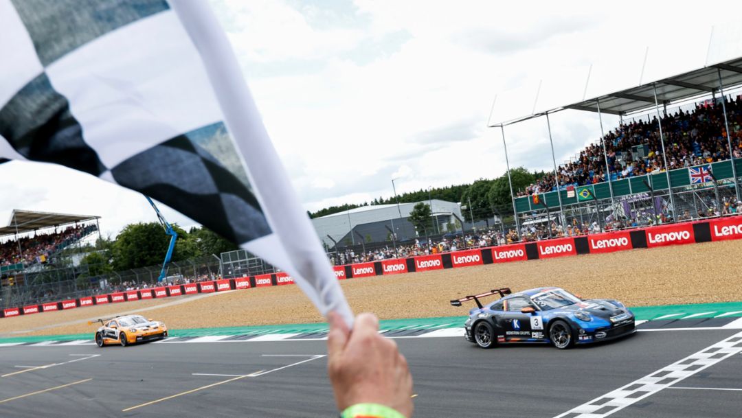 Porsche Junior Laurin Heinrich wins Supercup race in Silverstone
