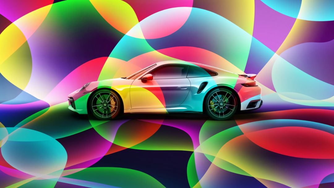 Technicolour dreamscape: using paint to expand the Porsche story