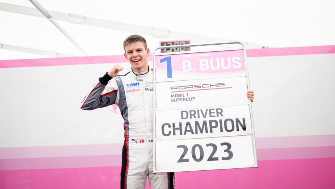 Porsche Junior Bastian Buus is the new Supercup champion