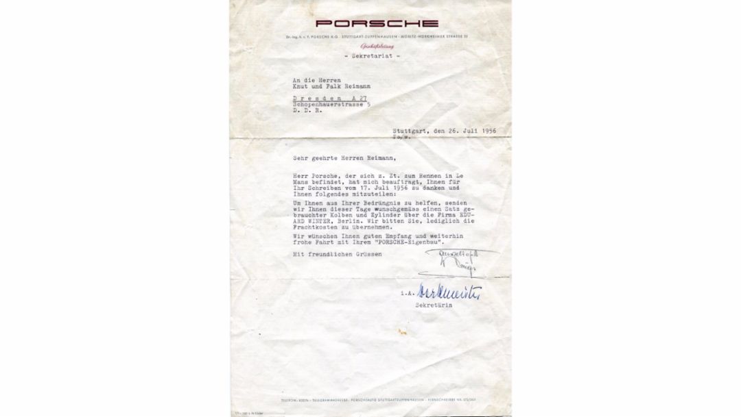 Letter, 1956, 2018, Porsche AG