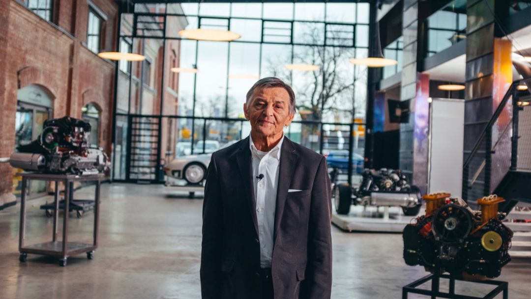 Hans Mezger, classic-car garage Ulm, 2018, Porsche AG