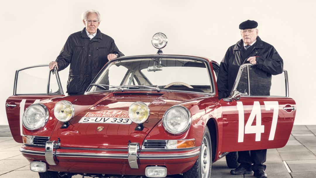 Peter Falk, Herbert Linge, Porsche Monte-Elfer, 2015, Porsche AG