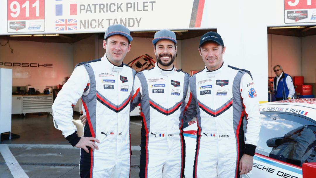 Nick Tandy, Frederic Makowiecki, Patrick Pilet, l-r, IMSA, Daytona, 2019, Porsche AG