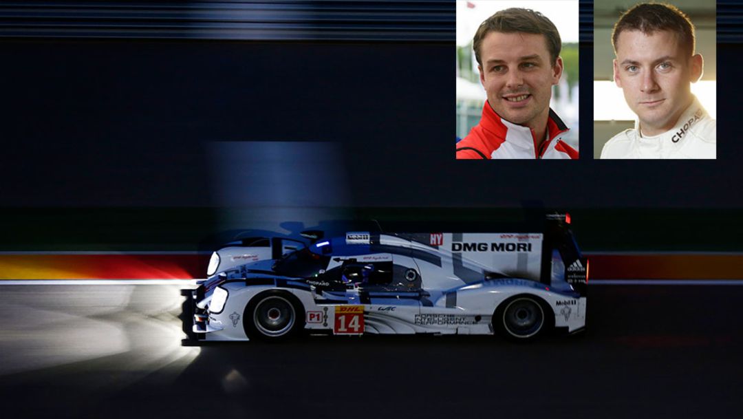 Earl Bamber, factory driver, Nick Tandy, factory driver, 2015, Le Mans, Porsche AG