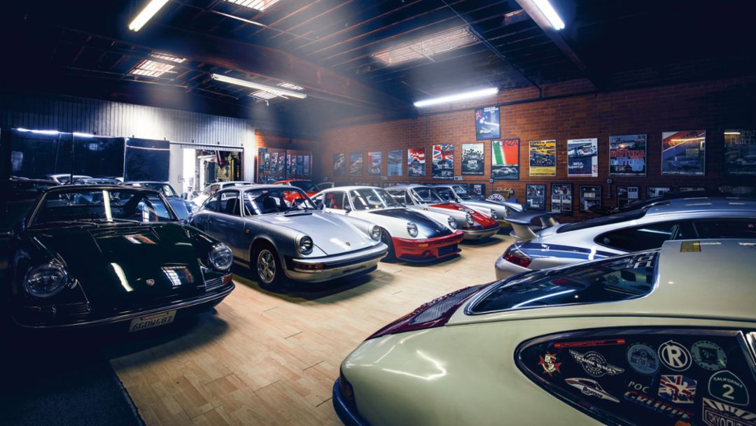 Magnus Walker's garage, 2017, Porsche AG