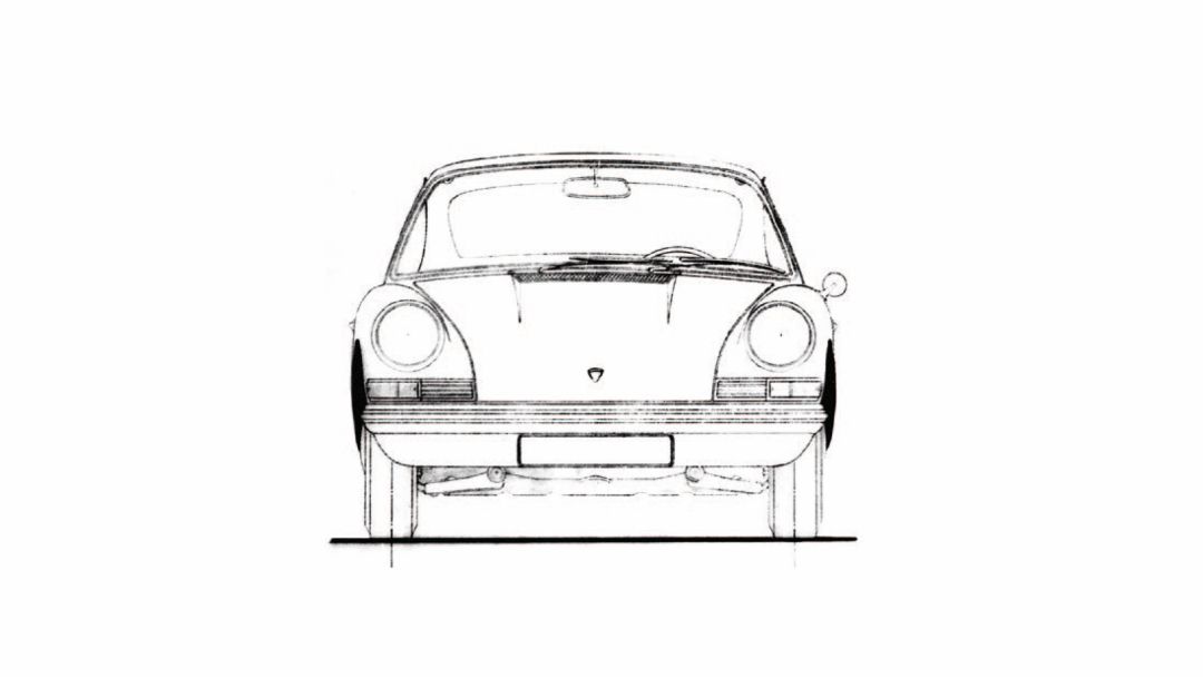 Sketch, Porsche 911, 1963, Porsche AG