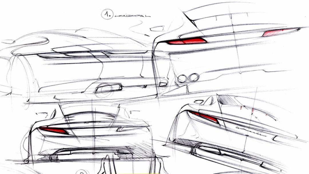 911 Carrera Coupé, design sketch, 2012, Porsche AG