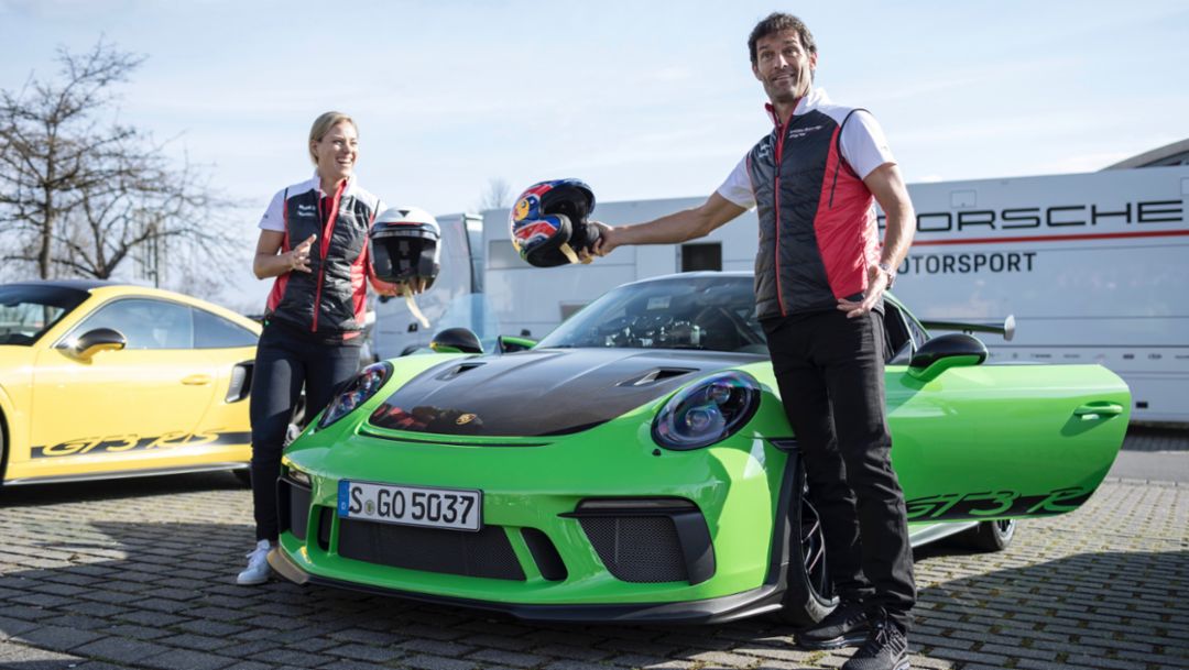Angelique Kerber, Mark Webber, l-r, 911 GT3 RS, Nürburgring, 2018, Porsche AG