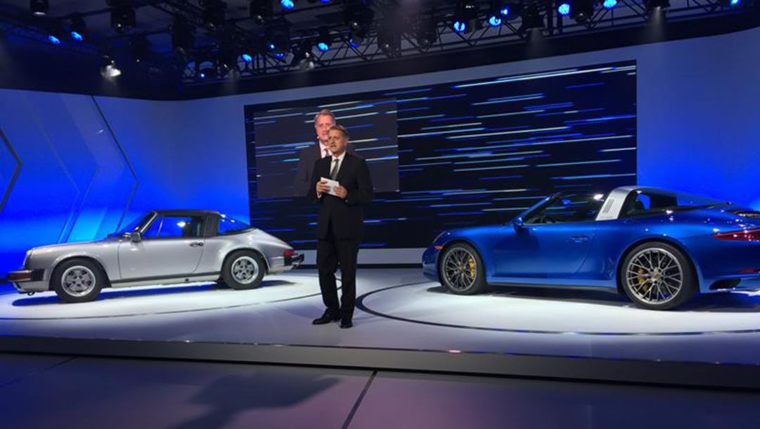 Detlev von Platen, Mitglied des Vorstandes, Vertrieb und Marketing, Los Angeles Auto Show, 2015, Porsche AG