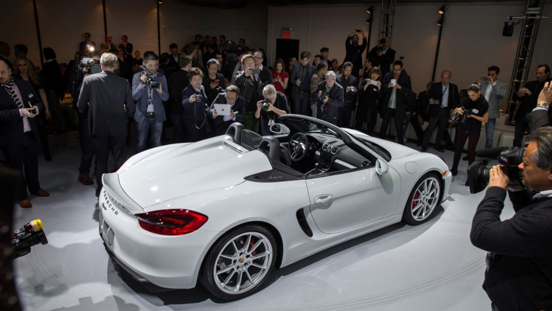 Boxster Spyder, Weltpremiere, New York International Auto Show, 2015, Porsche AG