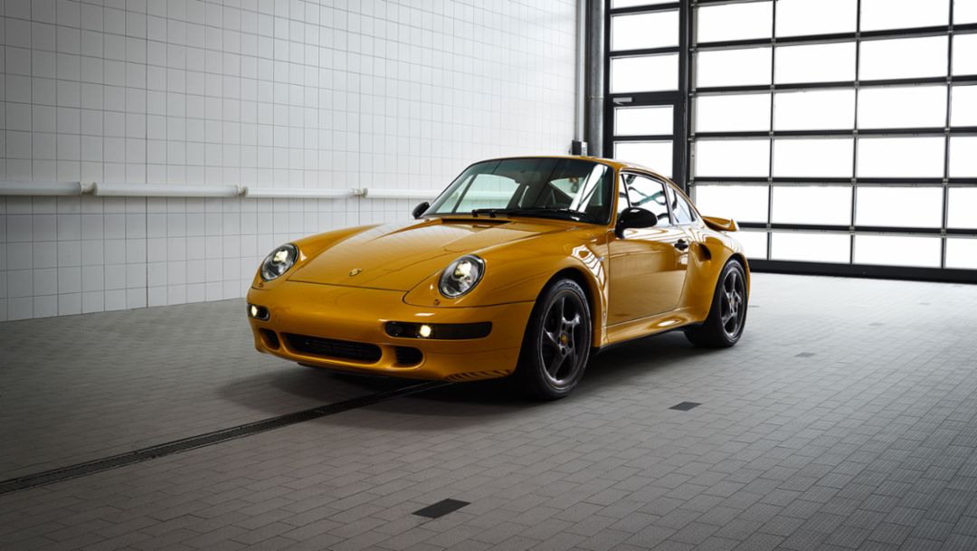 993 Turbo, die Enthüllung, Classic Project Gold, 2018, Porsche AG