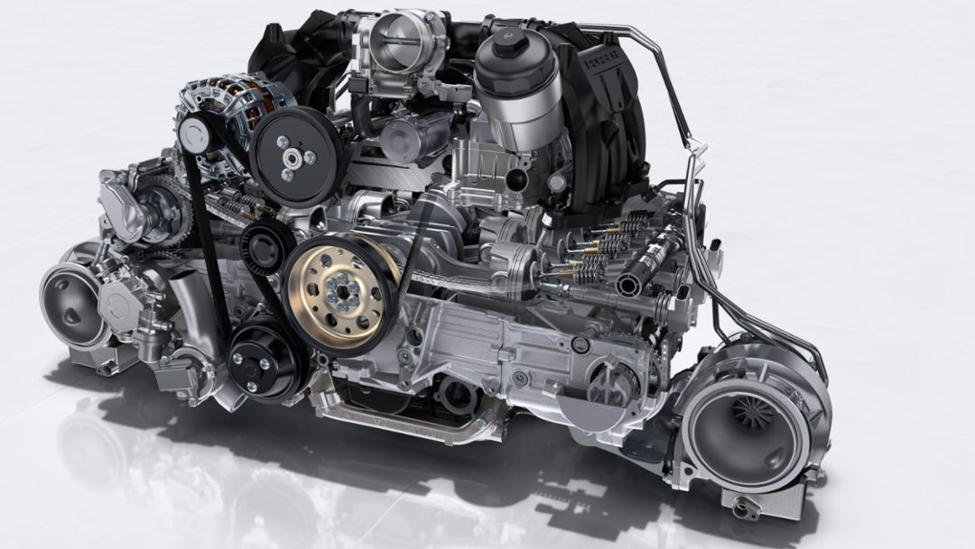 911 GT2 RS: 3.8-litre six-cylinder twin-turbo boxer engine, 2017, Porsche AG