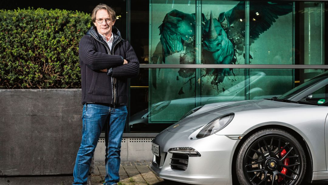 Karsten Schumann, Vorsitzender, Porsche Club Westfalen, 911 Carrera 4 GTS, Dortmund, 2017, Porsche AG