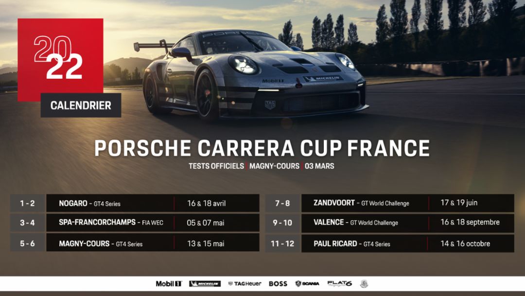 Un calendrier cinq étoiles pour la Porsche Carrera Cup France 2022