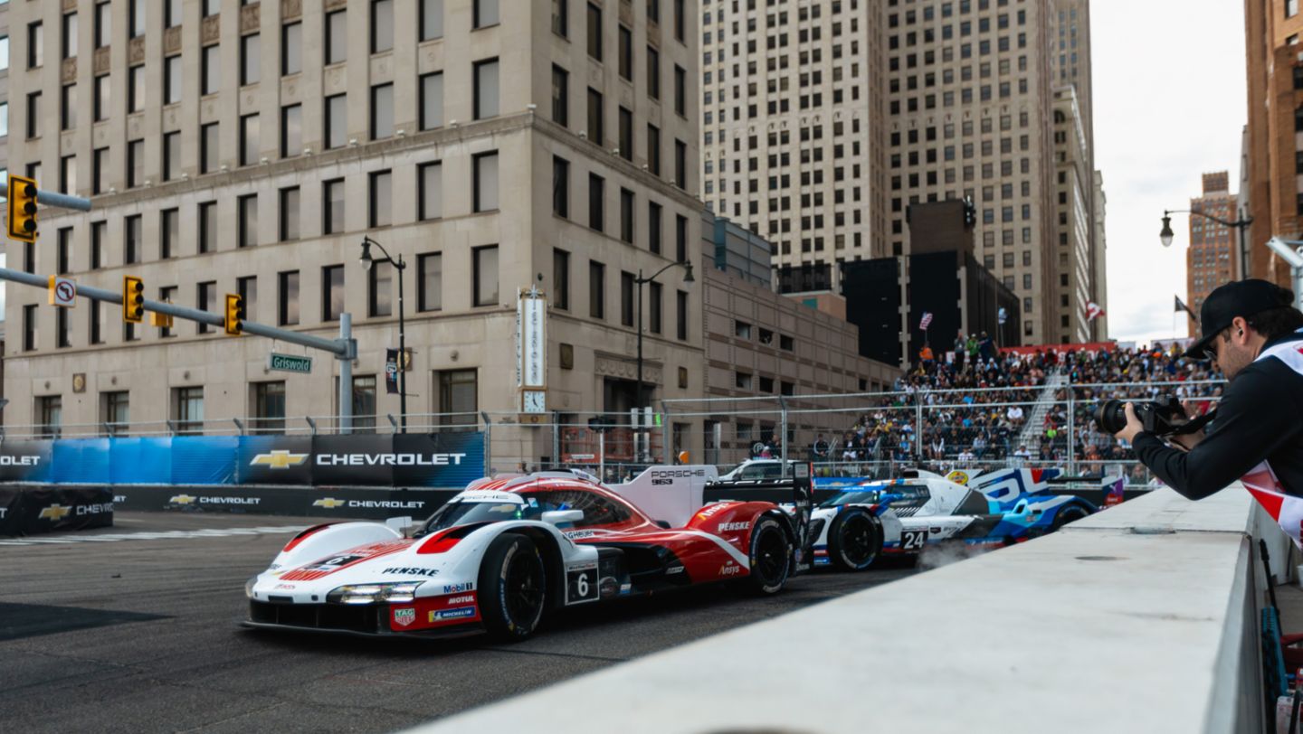 Porsche 963, Porsche Penske Motorsport (nº 6), Matt Campbell (Australia), Mathieu Jaminet (FRA), Grand Prix de Detroit, campeonato IMSA, 2025, Porsche AG