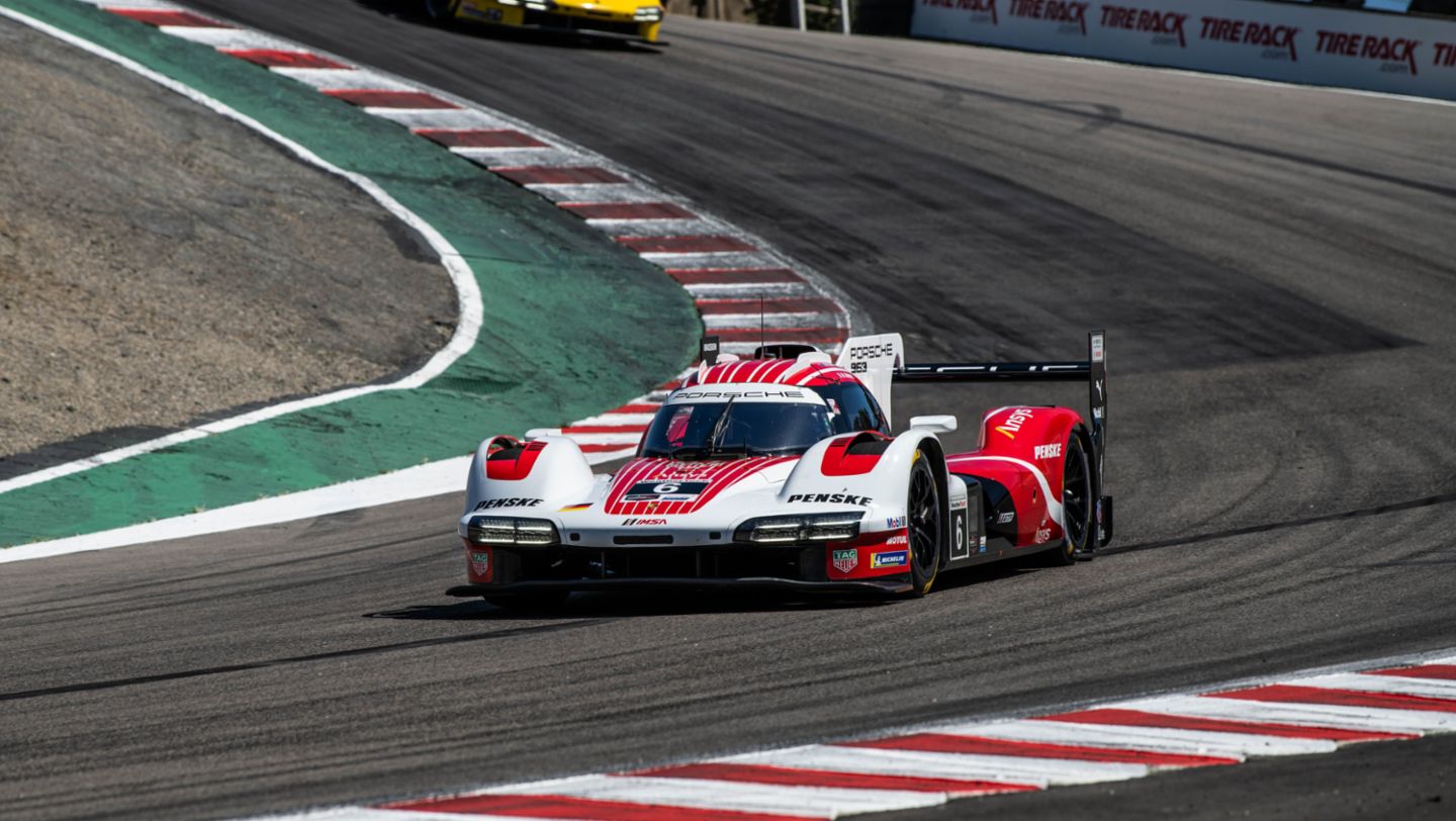 Porsche 963, Porsche Penske Motorsport (nº 6), Matt Campbell (Australia), Mathieu Jaminet (FRA), Laguna Seca, campeonato IMSA, 2025, Porsche AG