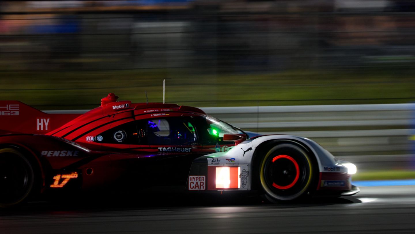 Porsche 963, Porsche Penske Motorsport (nº 4), Felipe Nasr (BRA), Nick Tandy (GB), Pascal Wehrlein (ALE), carrera, 24 Horas de Le Mans, Campeonato del Mundo de Resistencia FIA (WEC), 2025, Porsche AG