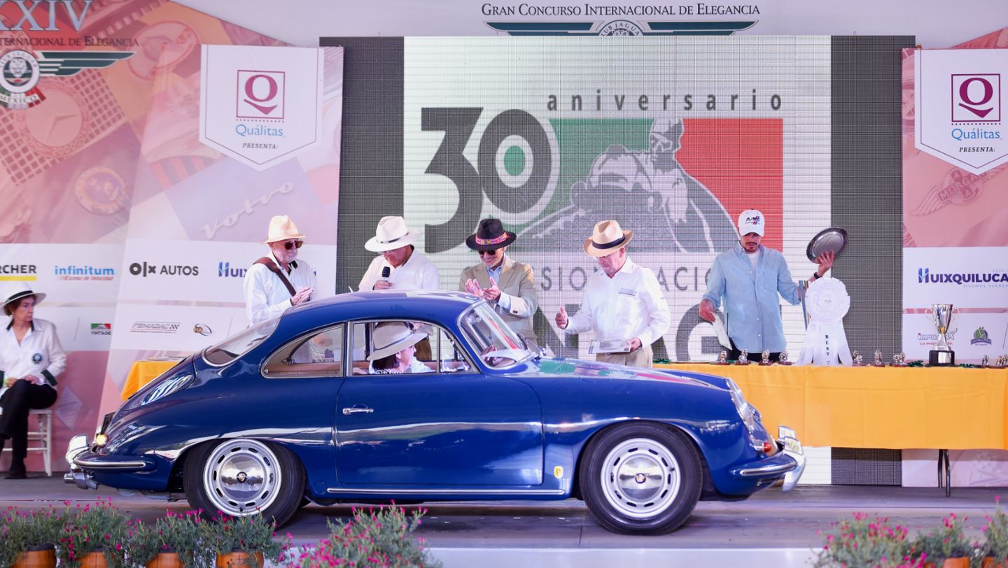 Porsche 356 C ganador del premio "Pabellón de la Excelencia", Gran Concurso Internacional de Elegancia, Porsche México