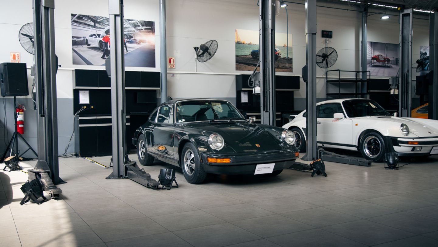 912 E (1976) exhibido en la primera edición del Porsche Classic, que se llevó a cabo en el Porsche Center Lima, ubicado en Surquillo, Perú, Porsche AG
