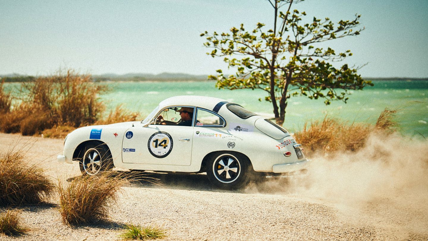 Porsche 356 A Coupé de 1957 (No. 14), Rally Maya México 2025, Porsche de México, 2025