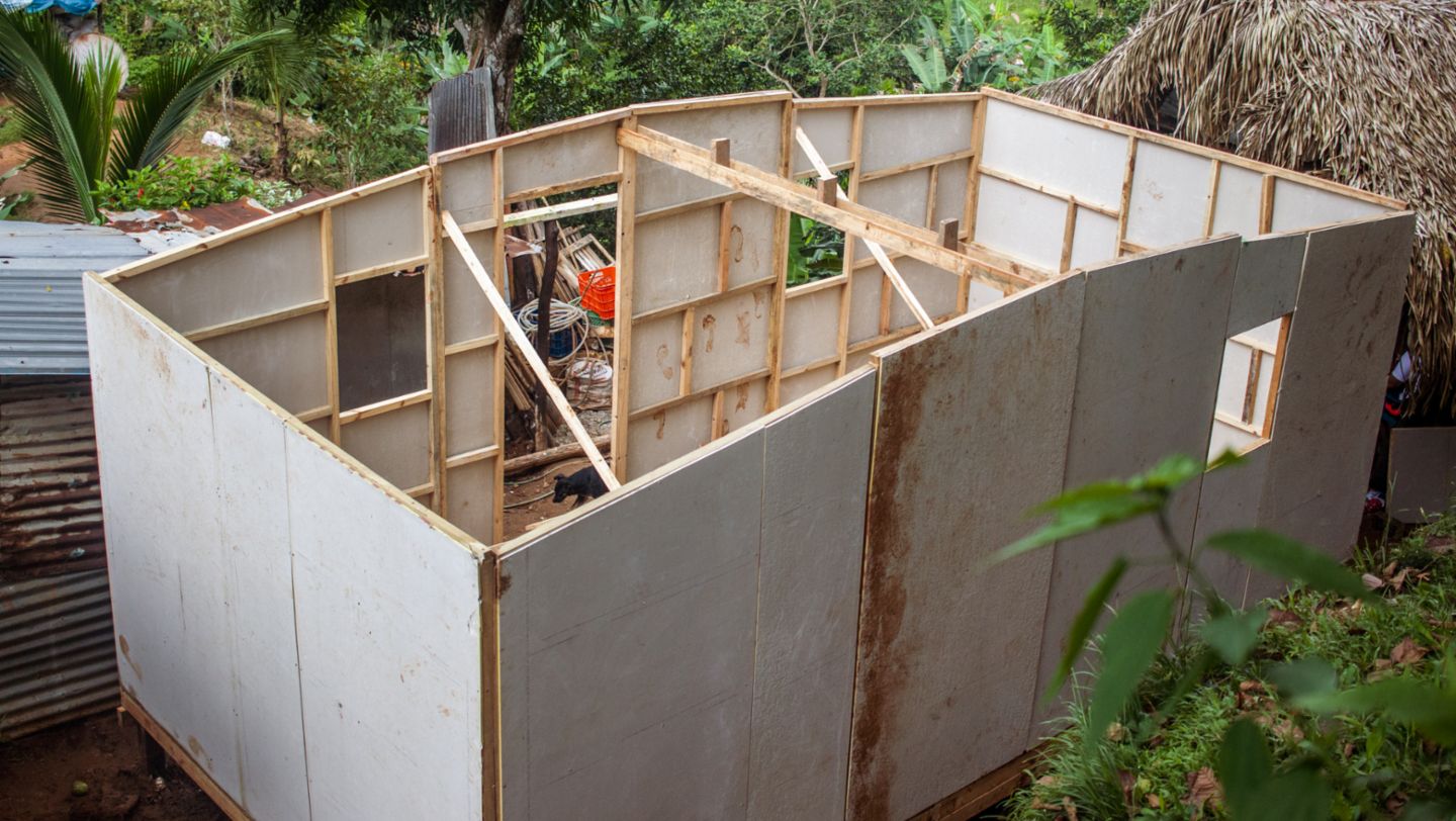 Construcción de vivienda en Panamá.