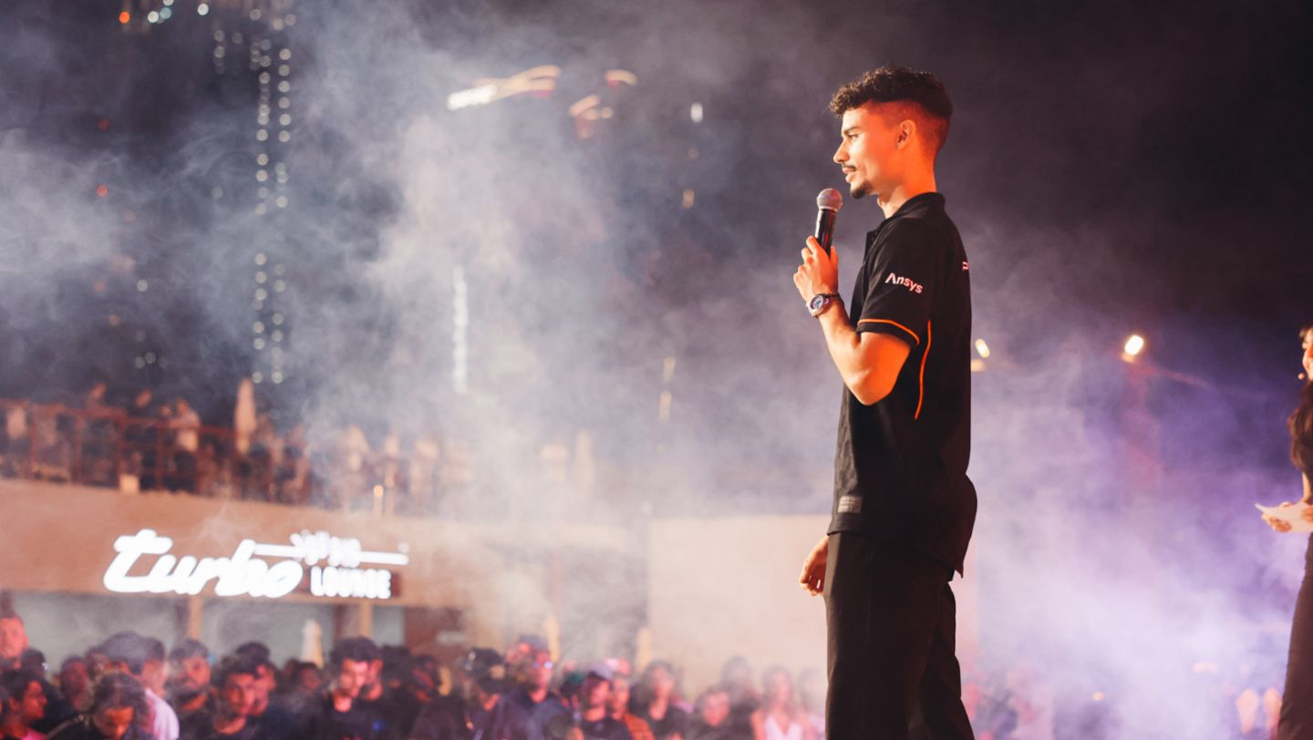 Reigning FIA Formula E world champion and Porsche factory driver Pascal Wehrlein at Icons of Porsche 2024 in Dubai