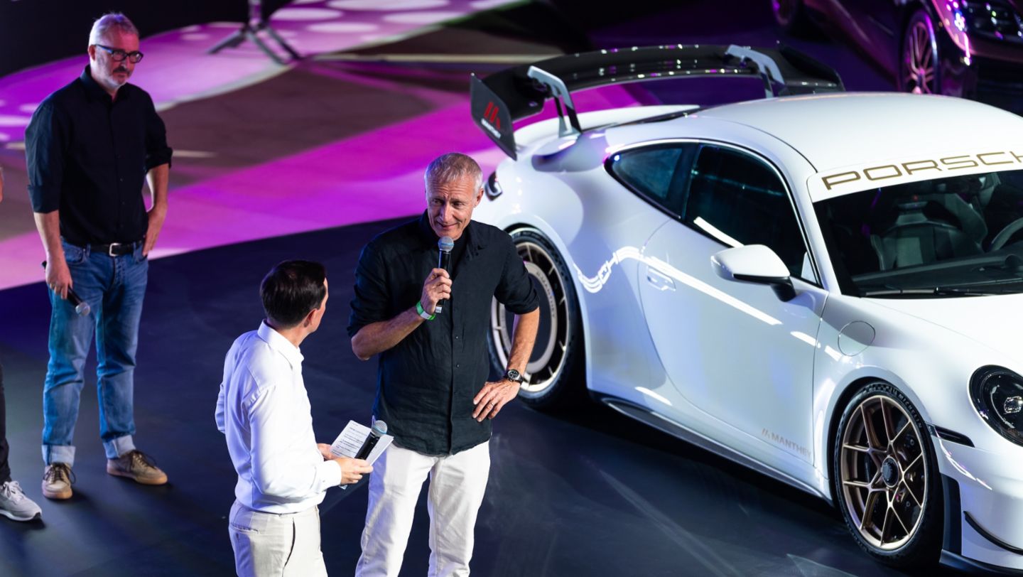 Andy Preuninger, Director, GT street cars, 911 GT3 with Manthey Kit, Porsche Media Preview Night, Icons of Porsche, Dubai, 2025, Porsche Middle East