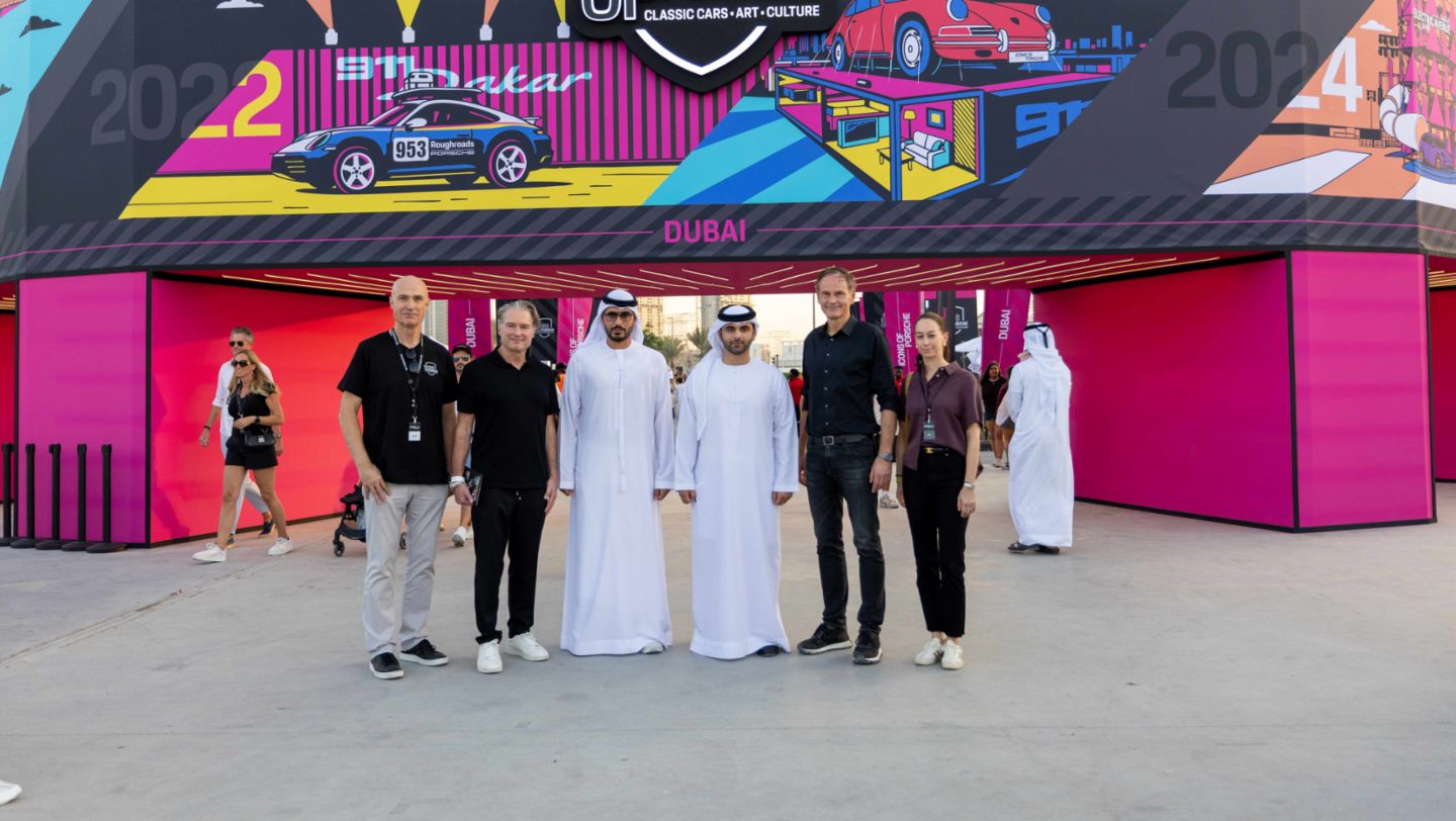 Mansoor bin Mohammed tours Icons of Porsche festival in Dubai, 2025, Porsche Middle East