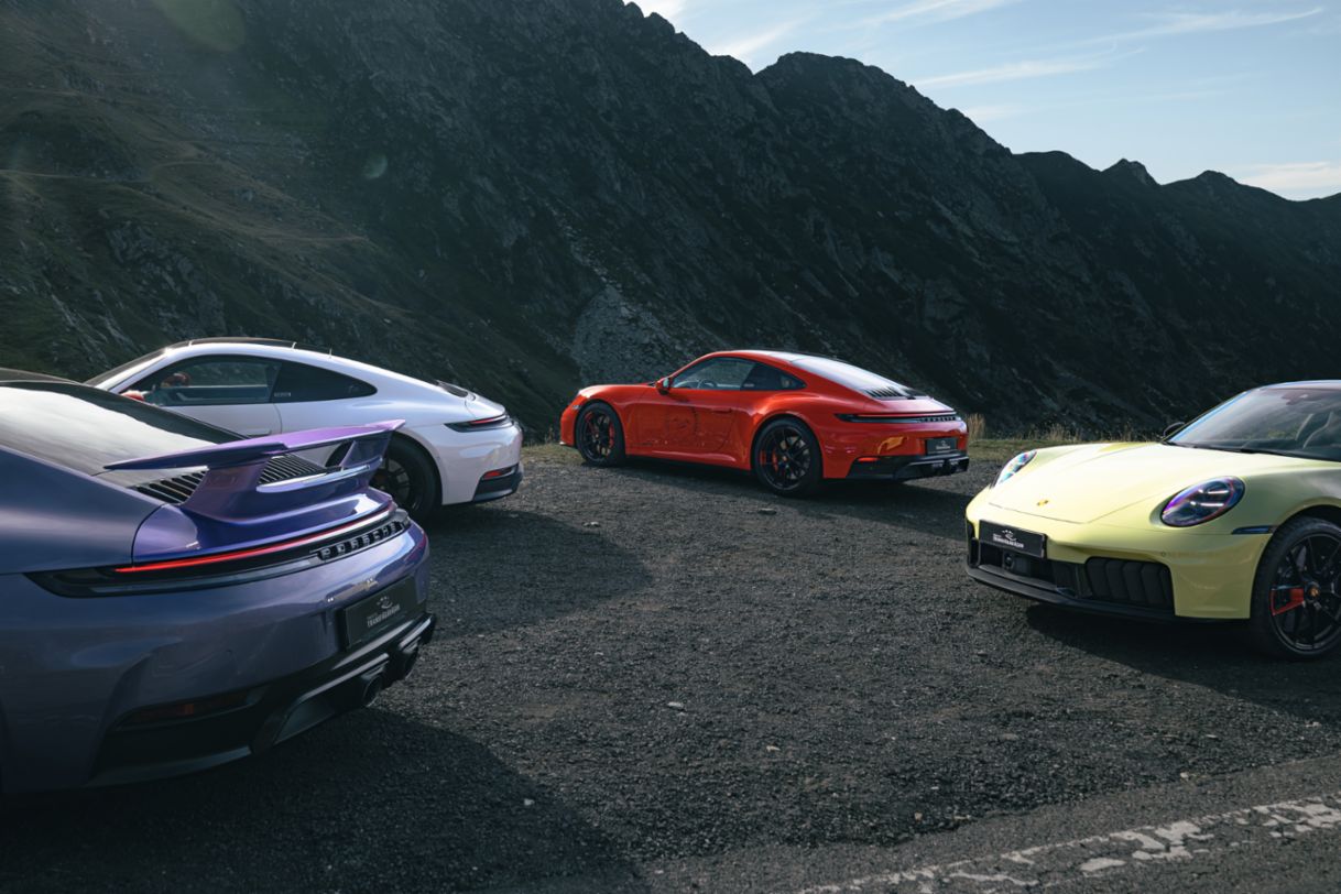 Porsche dezvăluie modelele 911 Carrera 4 GTS „Tribute to Transfăgărășan” înaintea unei experiențe de condus exclusiviste, comunicat de presă, 01/09/2025, Porsche AG