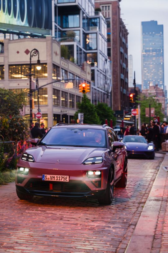 A parade of rare Porsches paints the streets of NYC purple