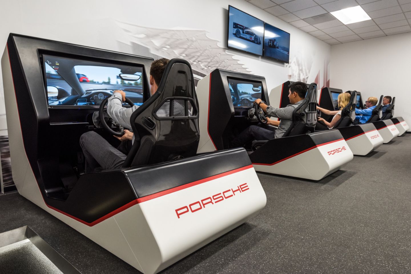Simulator lab, Porsche Experience Center, Los Angeles, 2020, PCNA