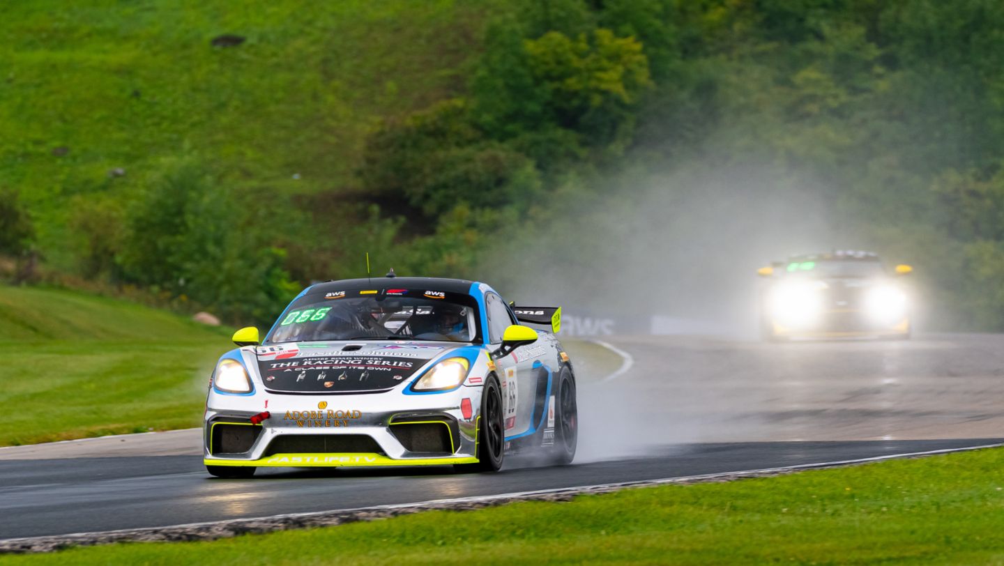 No. 66 TRG Porsche 718 Cayman GT4 Clubsport - Spencer Pumpelly (USA) - Race 1, GT4 America Sprint, Road America, 2020, PCNA