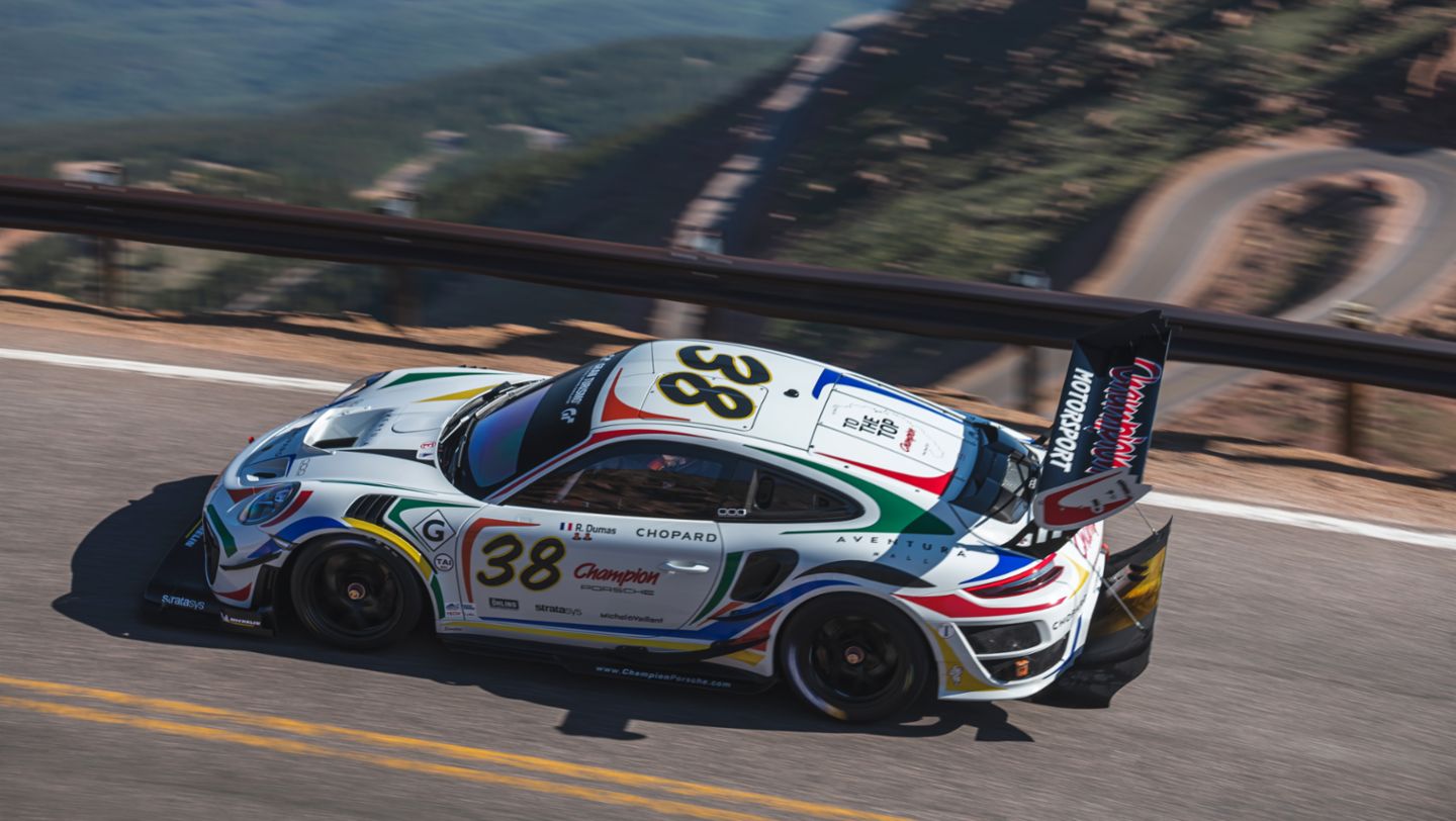 Porsche 911 GT2 RS Clubsport, Romain Dumas (FRA), 99th Pikes Peak International Hill Climb, Colorado Springs, Colorado, USA, 2021, PCNA