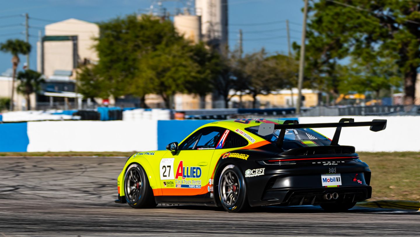 No. 27 Kelly-Moss Road & Race, Porsche 911 GT3 Cup, Seb Carazo (Puerto Rico), 2021, PCNA