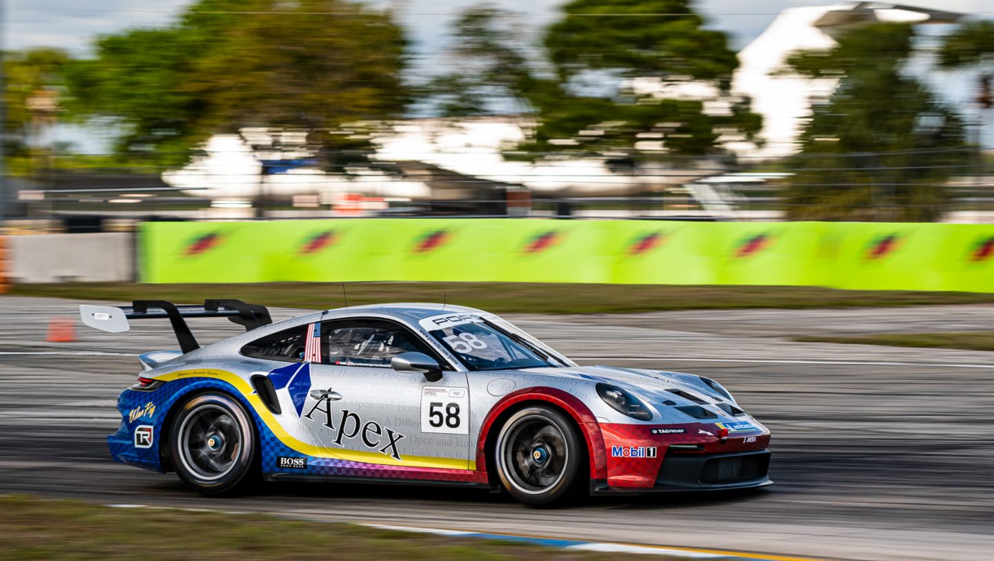 No. 58 Topp Racing Porsche 911 GT3 Cup - Sebring Test - Day 2 - TJ Fischer (USA), 2021, PCNA