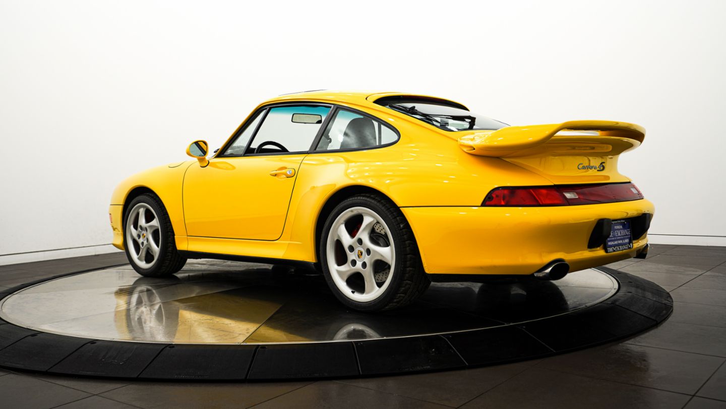 1996 Porsche 911 Carrera 4S Type 993, Fly Yellow, Porsche Exchange, 2022, PCNA