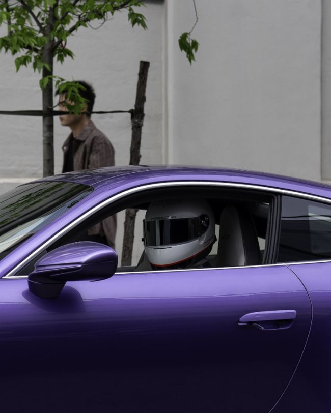 A parade of rare Porsches paints the streets of NYC purple