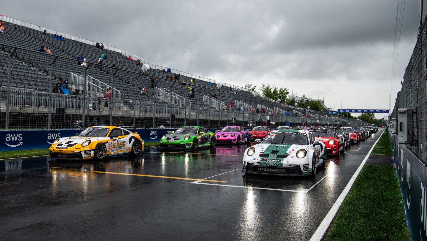 Rain impacted the entire Porsche Carrera Cup North America weekend in Montreal