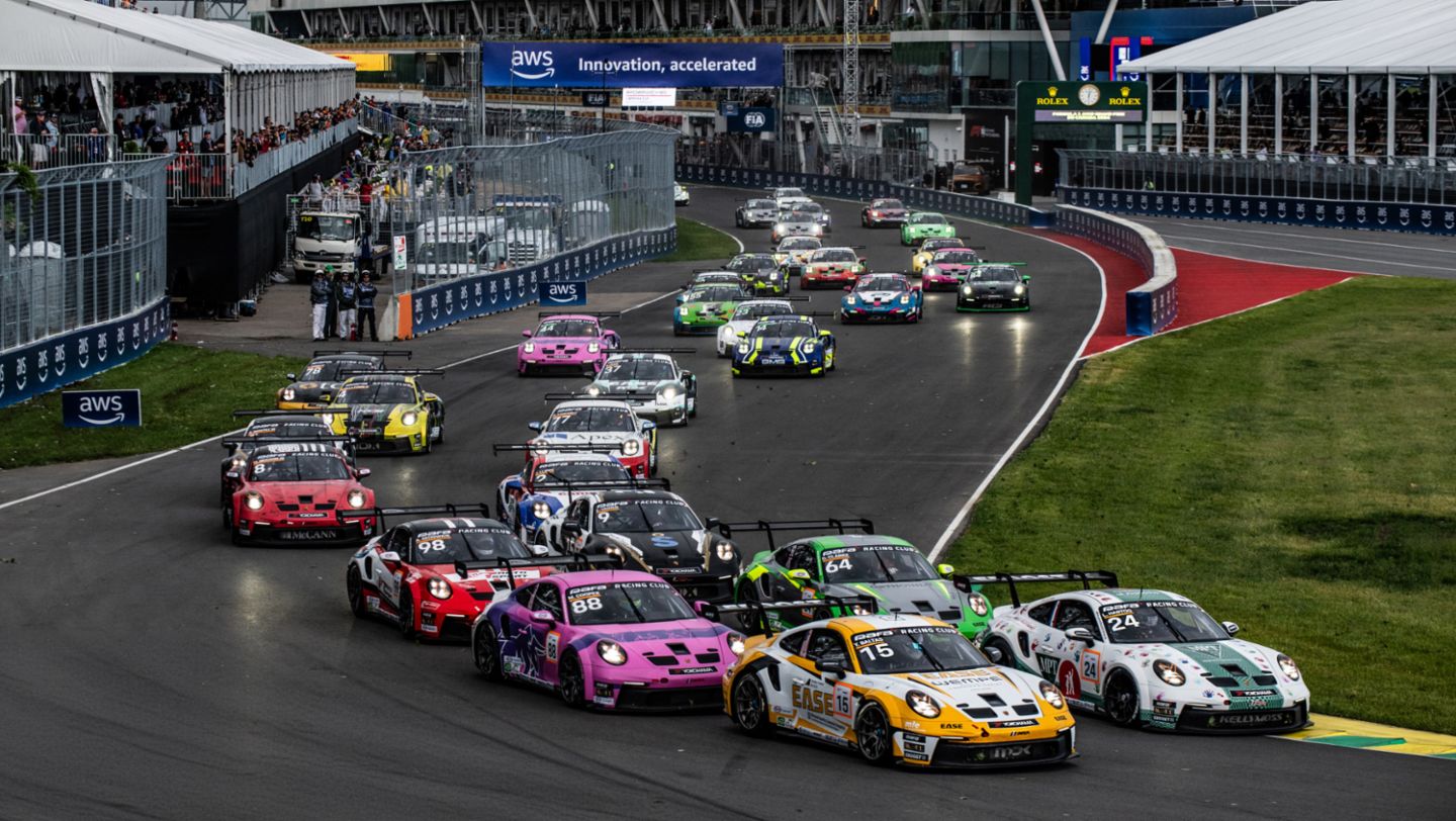 The grid comes to the green for race one on Saturday evening 