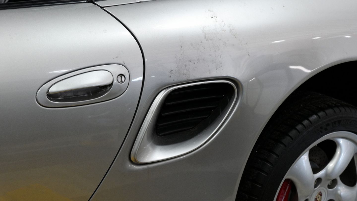 Porsche Louisville wins the 2025 Porsche Restoration Challenge Preservation Award for Area South-Central with their 2002 Boxster S (seen here before restoration)