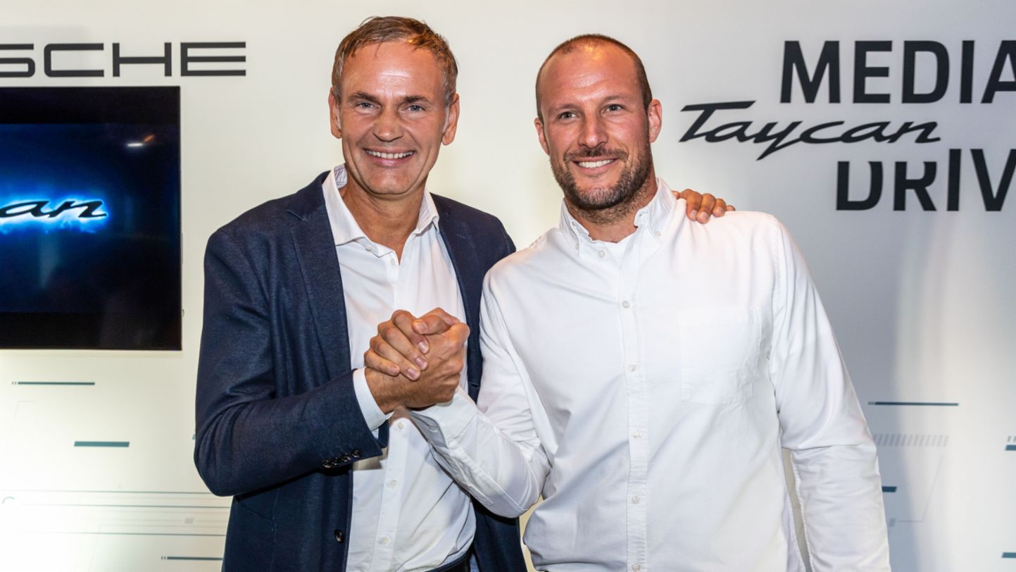 Oliver Blume, Chairman of the Executive Board of Porsche AG, Aksel Lund Svindal, Porsche Brand Ambassador, 2019, Porsche AG