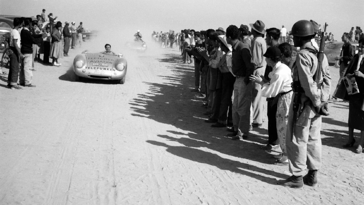 Hans Herrmann, 550/1500 RS Spyder, Carrera Panamericana, Mexiko, 1954, Porsche AG