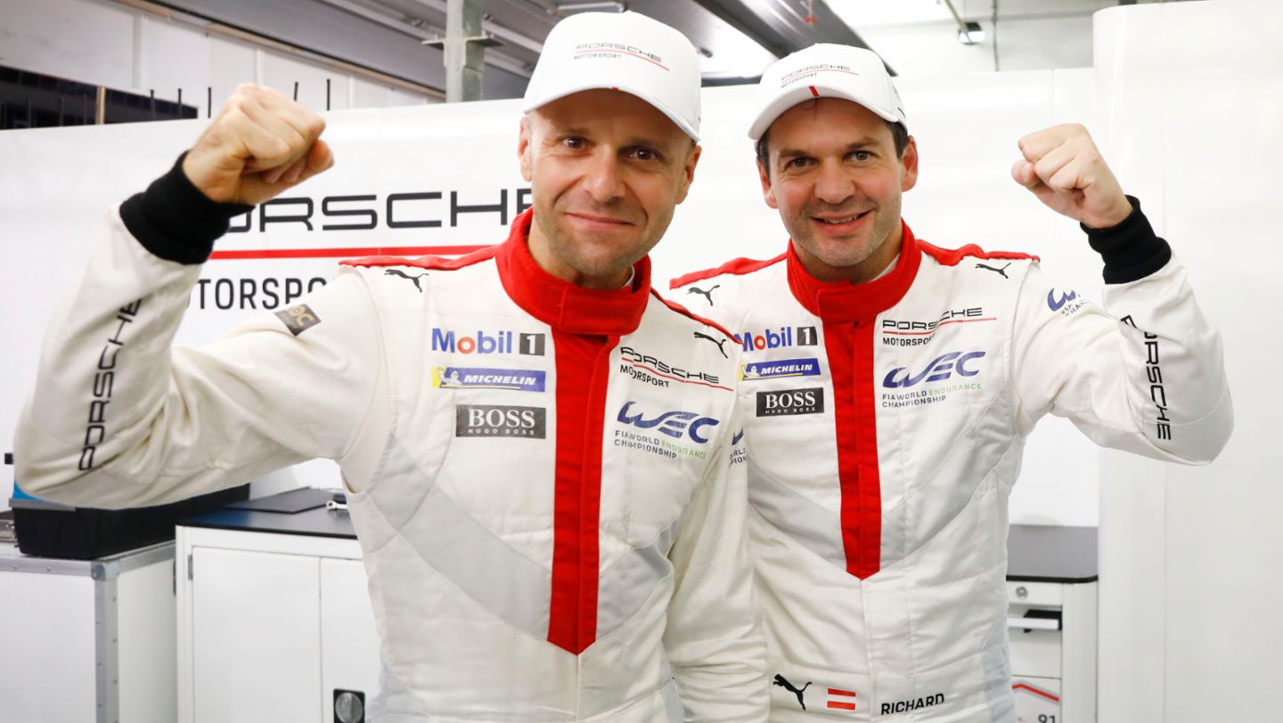 Gianmaria Bruni, Richard Lietz l-r, World Endurance Championship WEC, Bahrain, Qualifying, 2019, Porsche AG