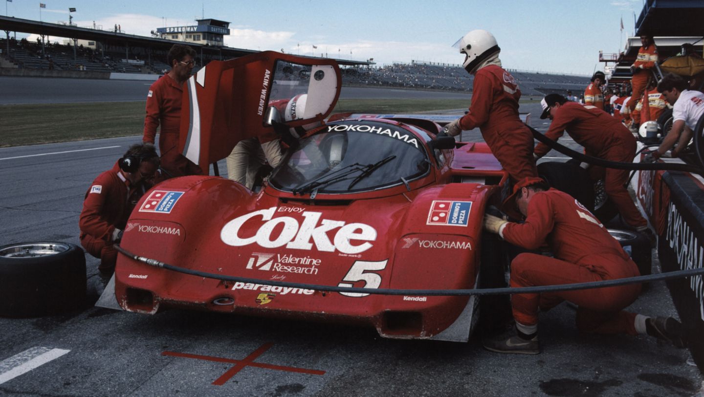Porsche 962 Nr. 5: Hans-Joachim Stuck, Bob Akin und Jo Gartner, IMSA, 24 Stunden von Daytona, 1986, Porsche AG