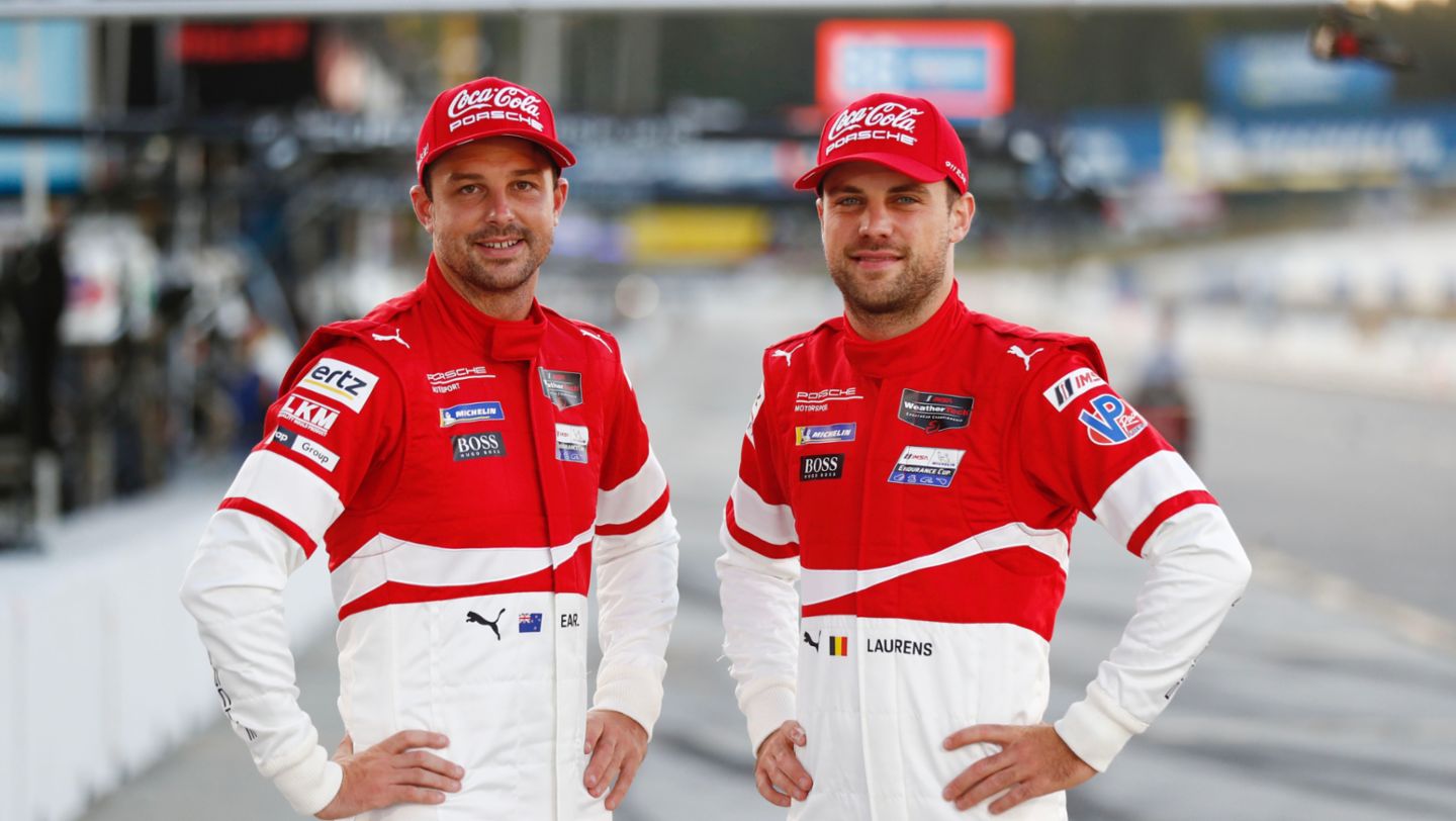 Earl Bamber, Laurens Vanthoor, l-r, Petit Le Mans, IMSA WeatherTech SportsCar Championship, Road Atlanta, Elkhart Lake, Race, 2019, Porsche AG