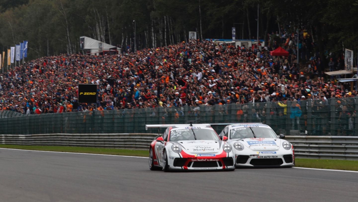 Ayhancan Güven, Jaxon Evans, 911 GT3 Cup, Porsche Mobil 1 Supercup, Rennen, Spa-Francorchamps, 2019, Porsche AG
