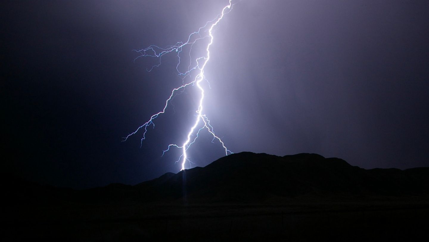 Lightning strike, Namibia, 2020, Porsche AG