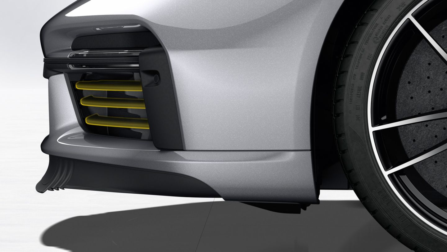 911 Turbo S, deflectores de aire de refrigeración, Porsche Active Aerodynamics (PAA), 2020, Porsche AG