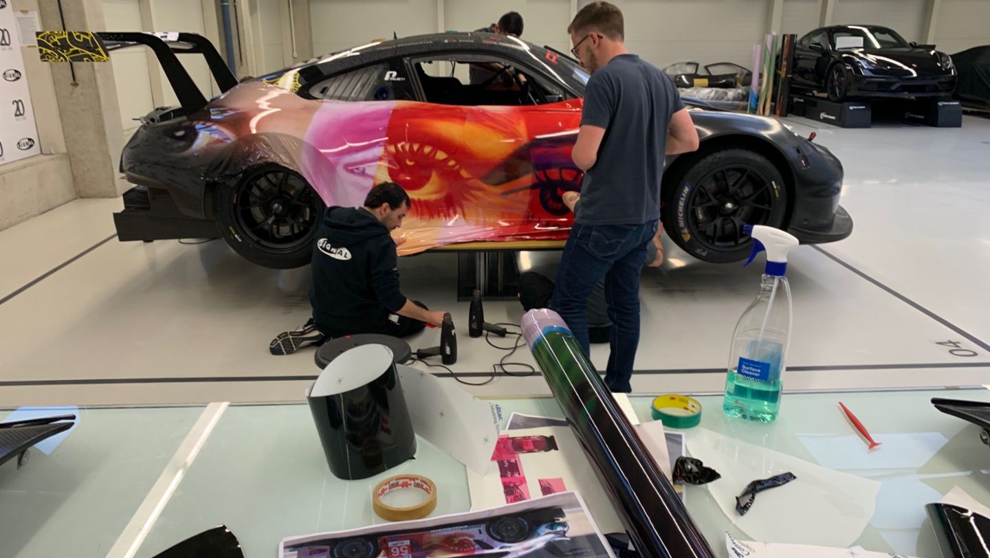 911 RSR, Art Car, Work process, 2019, Porsche AG