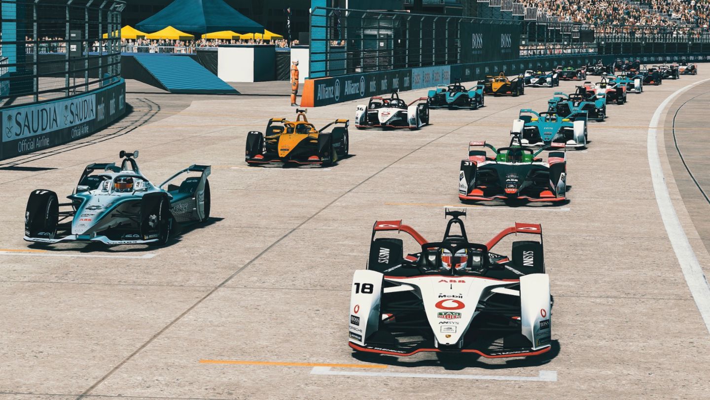 99X Electric, Campeonato de Fórmula E ABB FIA, 'Race at Home Challenge', carrera 8, Berlín, 2020, Porsche AG